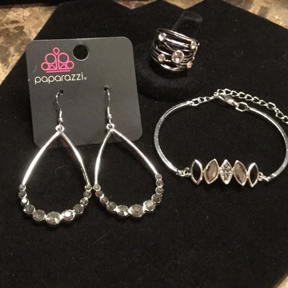 Holiday Sparkle Trio:  Earrings, Bracelet & Ring.